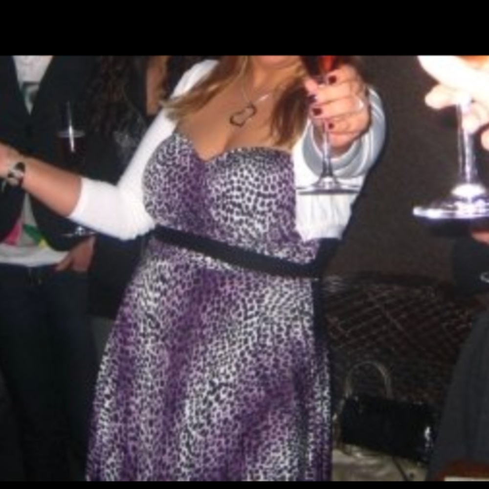 Animal Print Dress - Purple